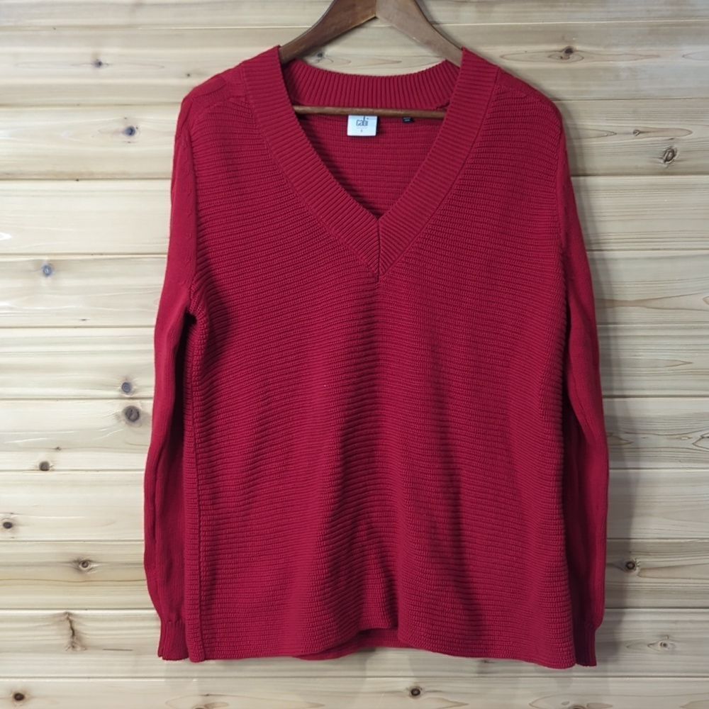 CAbi Sweater Womens Small Red #3714 Standout Pullover‎